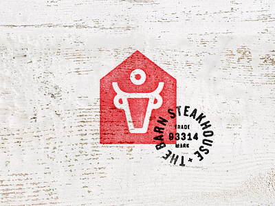 Barn Steakhouse barn cow house logo meat stamp steak type