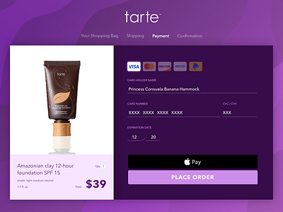 Daily UI 002 Checkout Screen beauty makeup newdribbbler pantone2018 sketch