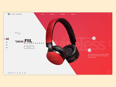 Visual Headers #05 earplugs header design headphones mockup mockup creator music pre made layouts product mockup slider visual headers
