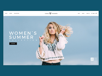 Visual Headers #04 creative fashion inspiration landing page layouts media portfolio templates theme ui design ux design webdesign