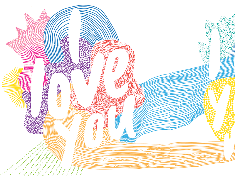 I Love You design illustration love typography