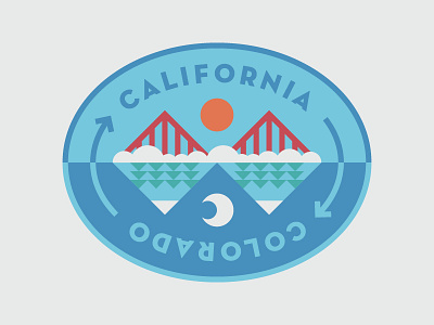 CA > CO > CA badge california colorado golden gate bridge logo mountains nature patch san francisco