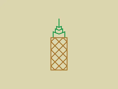 Pineapple Tower architecture building design flat logo logotype mark pineapple real estate vector