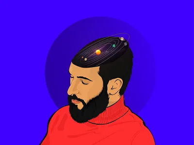 Imagination R.E.imagined creative design designer illustration illustrator man minimal thinking ui universe ux vector