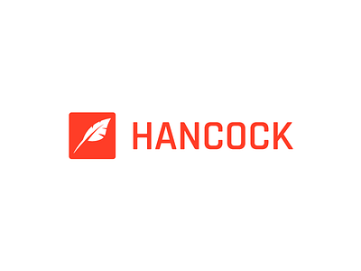 Hancock Logo feather hancock logo minimal orange quill