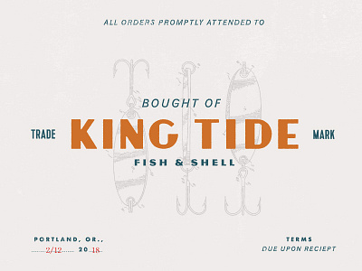 King Tide Alternate Logo branding fishing lettering logo portland restaurant retro seafood vintage