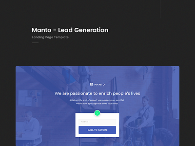 Manto - Lead Generation Landing Page envato landing page themeforest