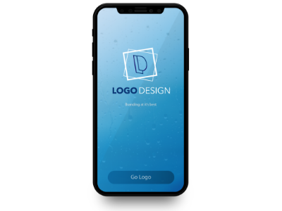 Iphone X Logo Design Blue Rain2