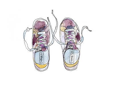Golden Goose portraits shoes watercolors