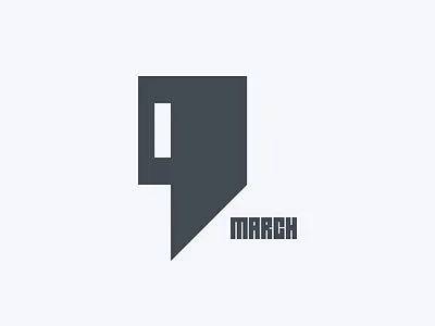 March 9 9 datetypography mar march nine number typography