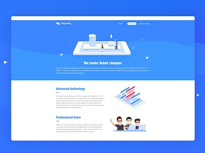 Website designed for work app web blue clean html icon page train web