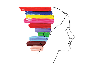 DREAM. CREATE. PLAY - Personal Branding branding colour creative drawing dream girl head illustration line paint play vibrant