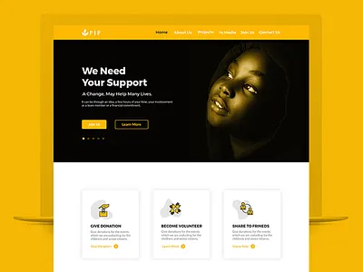 NGO (PJF) Website Design image manipulation interaction iphonex navigation ngo photoshop ui ux