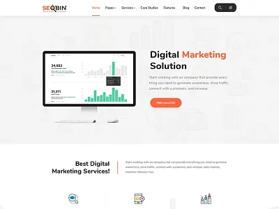 SeoBin | SEO, Social Media and Marketing HTML Template digital marketing online marketing responsive search engine optimizing seo seo agency seo business seo services seo website