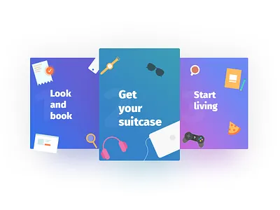 Steps Illustration cards clean illustration interface mobile app steps ui ux vector vibrant web