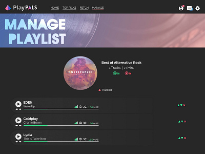 PlayPals Manage friends music pals playlist social network unique