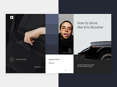 Carblock animation design flat masonry minimal responsive shape simple transition typography ui ux