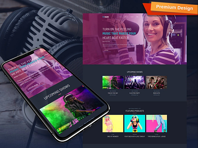 Radio Station Premium Template design for website mobile website design web design website design website template