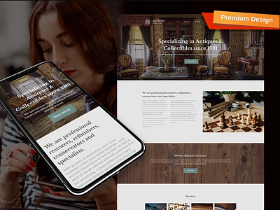 Antique Restoration Premium Template design for website mobile website design web design website design website template