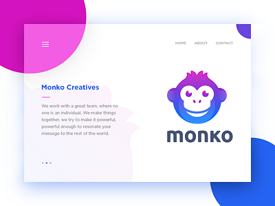 Monko UI Design color colorful colors gradient identity illustration logo mark monkey ui ui design