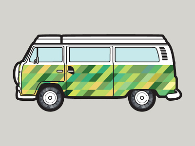 Carry On Camping campervan line art vw