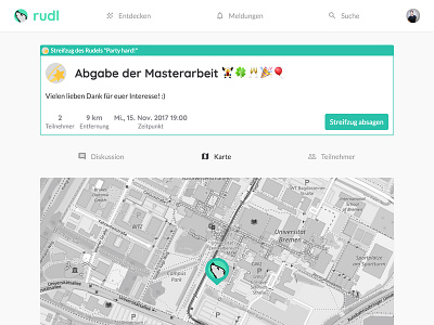 Event Planning cards community flat design map masterthesis material design social network