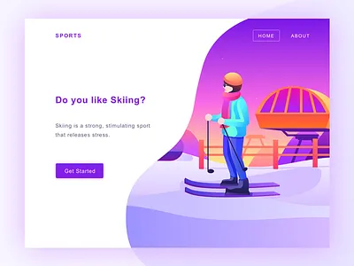 skiing web design graphic illustration skiing ui web