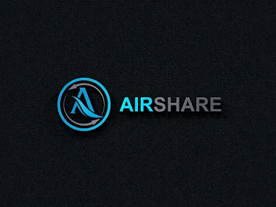 Airshare Logo black blue brand clean color company identity logo name smart white