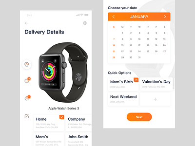 Delivery Details ui