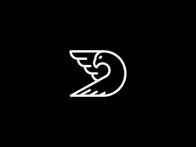 Letter D Falcon bird eagle falcon fly letter d