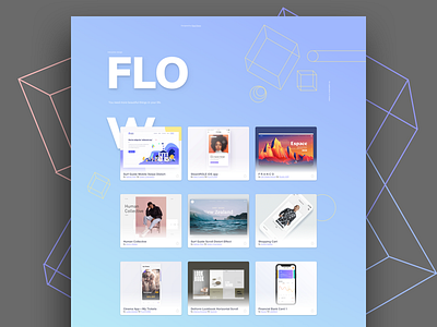 Flow blog interactions landing page minimal ui ux web website