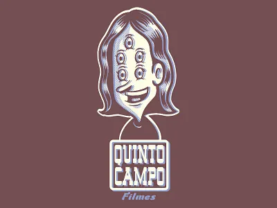 Quinto Campo Filmes campo character design filmes logo quinto video vintage