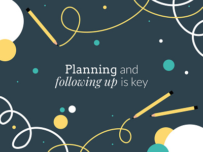 Planning and following up is key circles illustration mentoring pencils vector