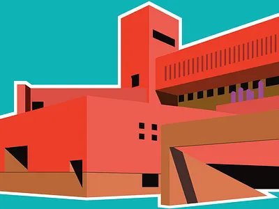 San Antonio Central Library antonio architecture books building flat illustration library red san sanantonio texas vector