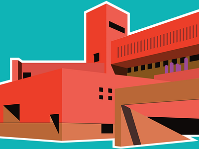 San Antonio Central Library antonio architecture books building flat illustration library red san sanantonio texas vector