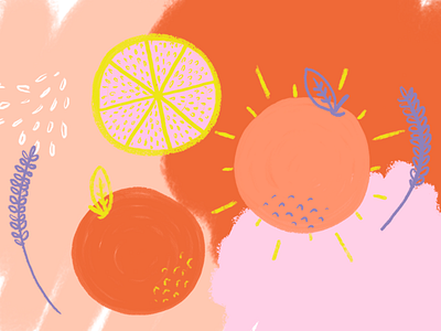 First Light | Personal Project | Packaging Illustration citrus digital illustration grapefruit illustration lavender paint pattern personal project tangerine