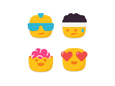 cool-e-moji brain brainiac cool emoji heart eyes love mohawk sport tennis