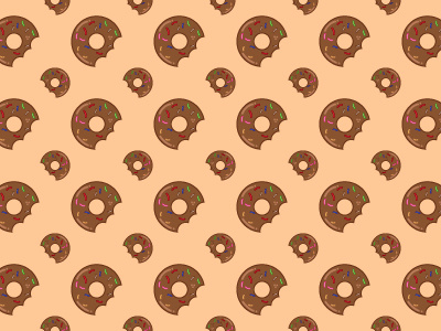 Donut Pattern 7 adobe illustrator flat design food illustration pattern seamless surface design vector wallpaper