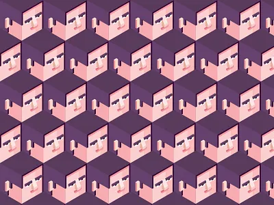 Block face box faces seamless square