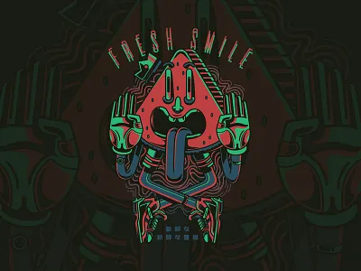 Fresh Smile apparel custom design fresh fruits illustration merch project restaurant streetart t shirt design urban