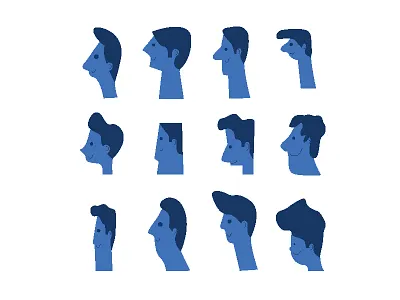 Faces character design flat ui ux