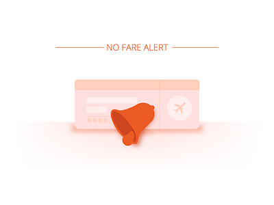 No Fare Alert alert bell error fare flight gradient illustration search ticket