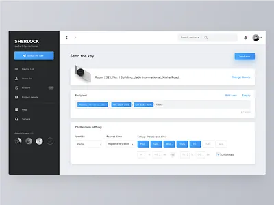 Management platform send the key page backstage web design
