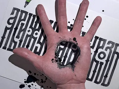 Calligraphorror 3d calligraphy cyrillic horror illusion lettering typography
