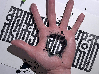 Calligraphorror 3d calligraphy cyrillic horror illusion lettering typography
