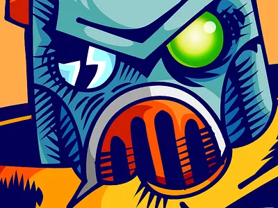 Undead Robot orange robot undead vector wip