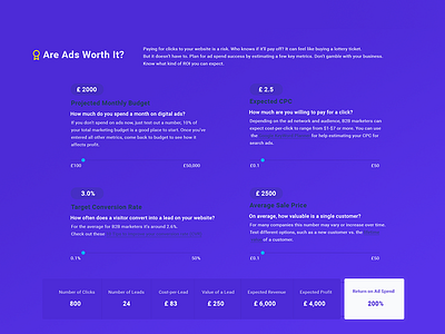 Daily UI Challenge #04 - Calculator adspend calculator calculator daily ui roi ui