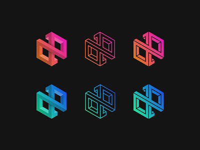 dp monogram branding dp identity isometric logo monogram