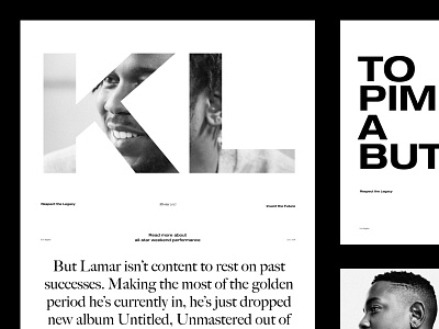 Kendrick Lamar — Makers of the Game clean grid kendricklamar layout minimal modern readymag sans serif typography website