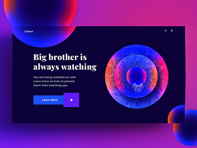 Dark Landing Page for Veri blog branding design minimalui nutrition research ui uidesign ux uxdesign webdesign webpage